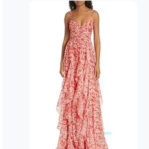 Flowy red maxi dress